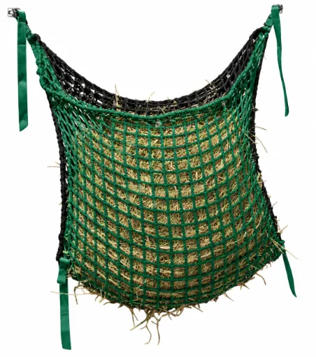 Enveloppe filet à foin Vert / noir, 1 × 0,90 m, double maille 45/60 mm